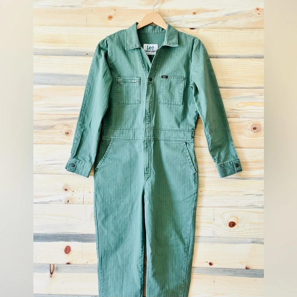 Lee vintage striped fitted Unionnalls from Free People Olive Green Jumpsuit